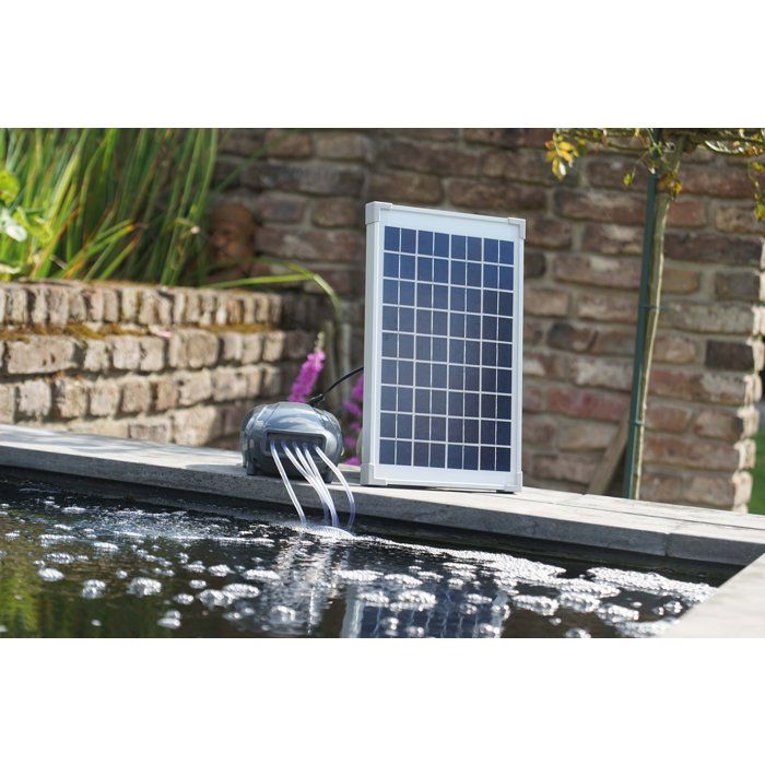 UBBINK Air Pump - AirSolar 600 - Flow Rate 600 l/h - 5 Diffusers - 12V Solar Panel