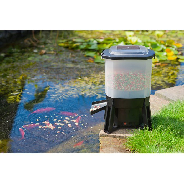 Distributeur automatique de nourriture pour poissons - UBBINK - Solaire - Réservoir 6 L - 1 a 6 nourrissages/jour - Portée 1 a 3 m