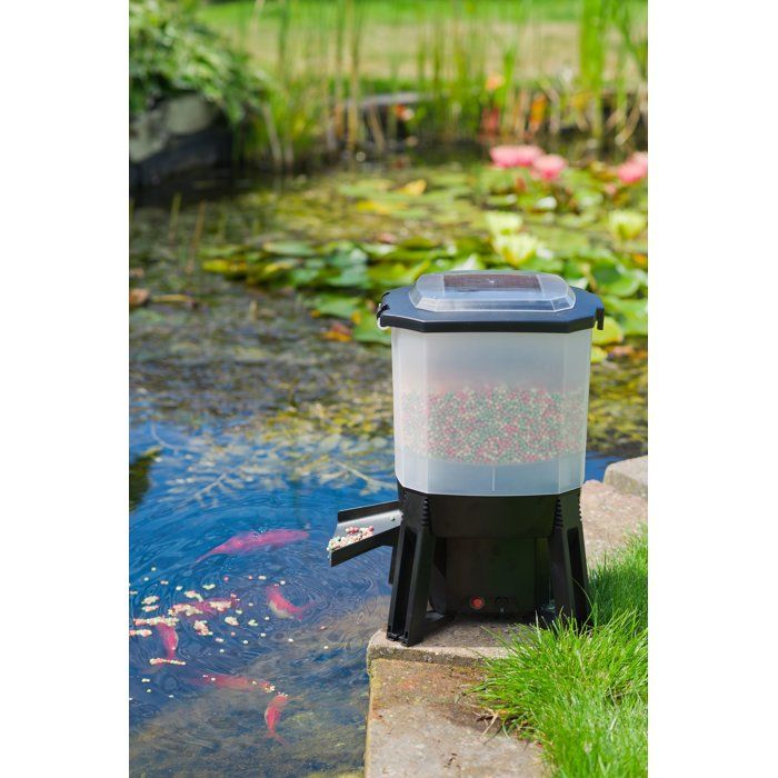 Distributeur automatique de nourriture pour poissons - UBBINK - Solaire - Réservoir 6 L - 1 a 6 nourrissages/jour - Portée 1 a 3 m