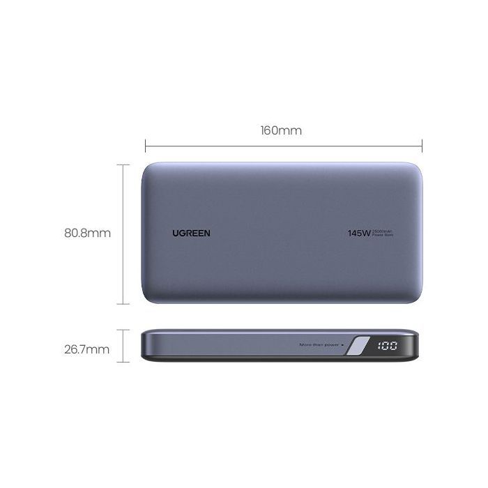 UGREEN External Battery - 25,000 mAh - 145W - Gray