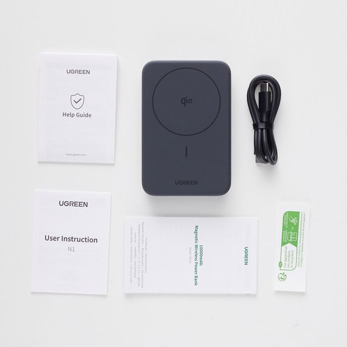 UGREEN Power Bank - 10,000 mAh - Qi-enabled - 30W - Black