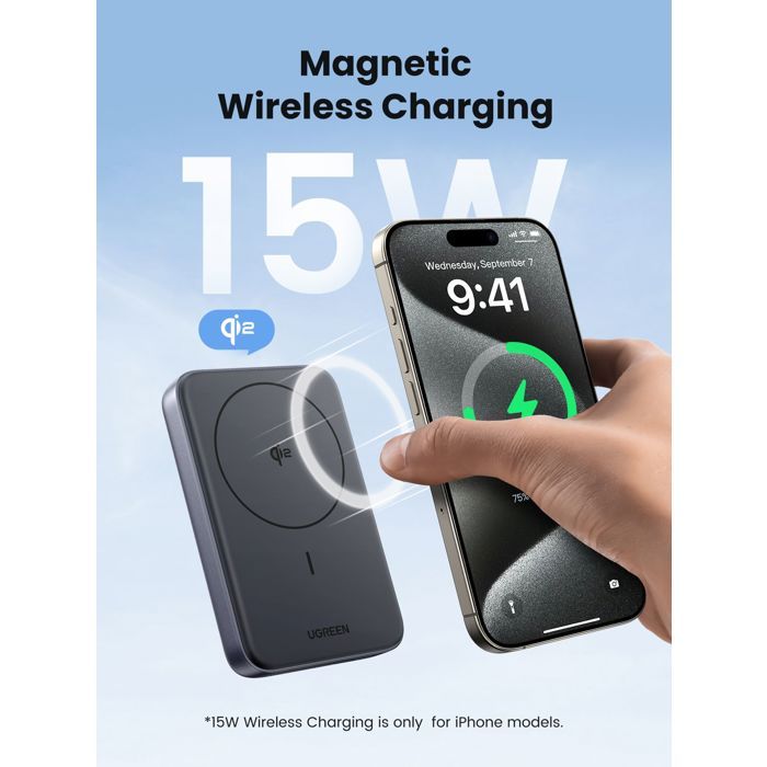 UGREEN Power Bank - 10,000 mAh - Qi-enabled - 30W - Black