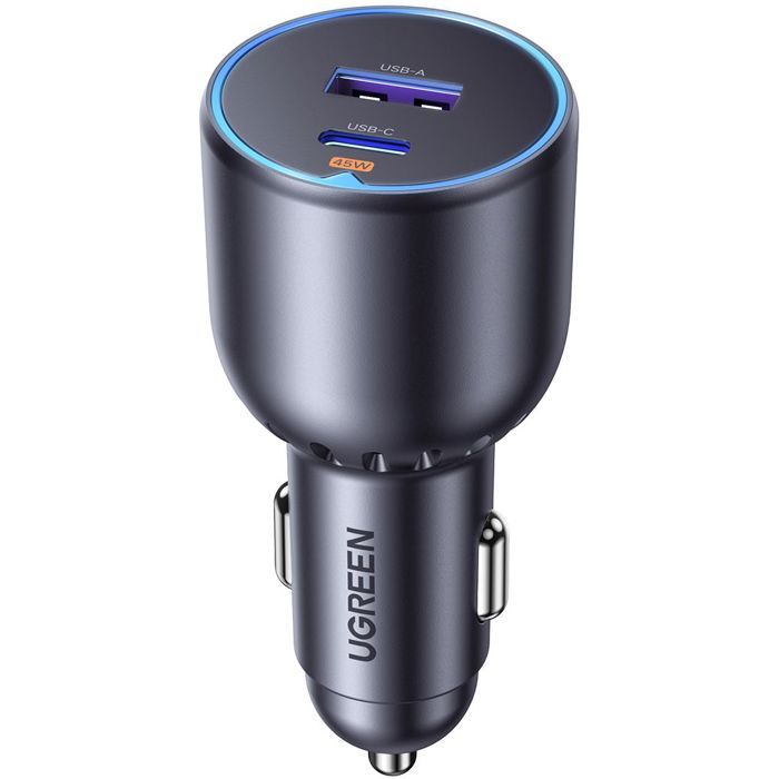 UGREEN Car Charger - 1x USB-C + 1x USB-A - 63W - Gray