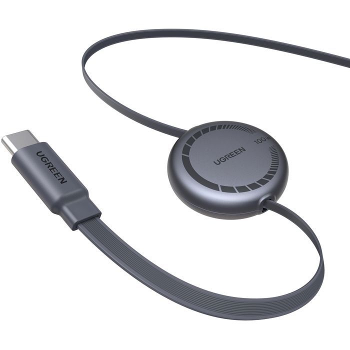 UGREEN USB-C Cable - Retractable USB-C to USB-C PD - 100W - 1 m - Black
