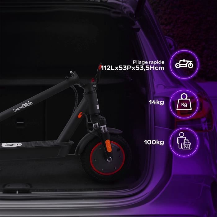 URBANGLIDE Foldable Electric Scooter - 100 MAX - 350W - 10 wheels - Adult - Black