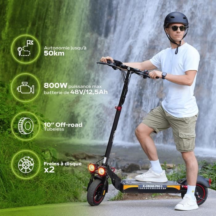 URBANGLIDE All-terrain Electric Scooter - ECROSS PRO 2 - 10 - 48V - 800 W - 13Ah - Range 50KM
