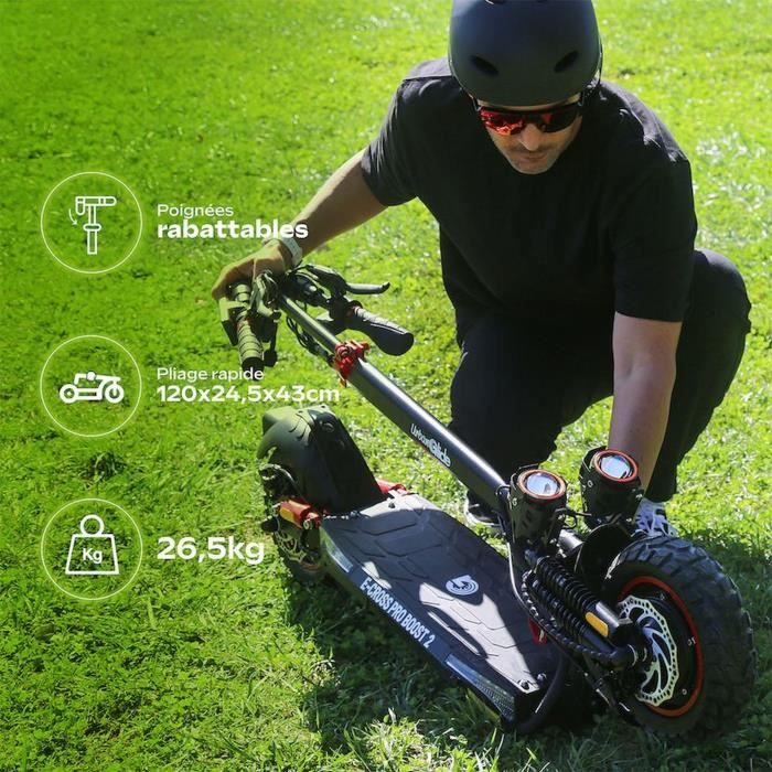 URBANGLIDE All-terrain Electric Scooter - ECROSS PRO BOOST 2 - 10 - 48V - 1600 W Dual motor - 13Ah - 50KM range
