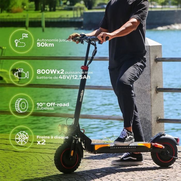 URBANGLIDE All-terrain Electric Scooter - ECROSS PRO BOOST 2 - 10 - 48V - 1600 W Dual motor - 13Ah - 50KM range