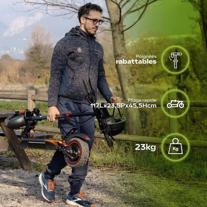 URBANGLIDE Foldable All-terrain Electric Scooter - ECROSS PRO LITE 2 - 10 - 48V - 800 W - Auto 40KM Brake light and indicators