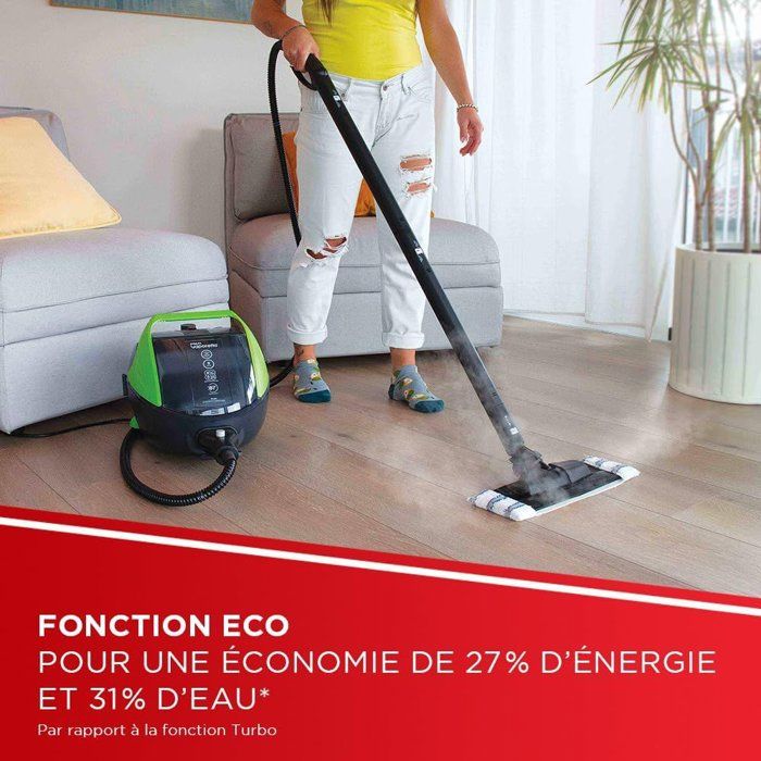 POLTI VAPORETTO Pro 95 Turbo Flexi - Multi-surface Steam Cleaner - 1100W - 1.3 L - 14 Accessories
