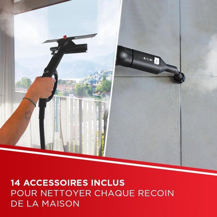 POLTI VAPORETTO Pro 95 Turbo Flexi - Multi-surface Steam Cleaner - 1100W - 1.3 L - 14 Accessories