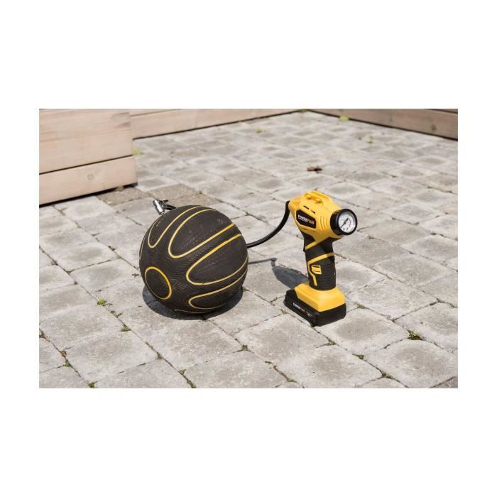 POWERPLUS 18V Cordless Portable Air Compressor/Inflator - Max Pressure 8 Bar