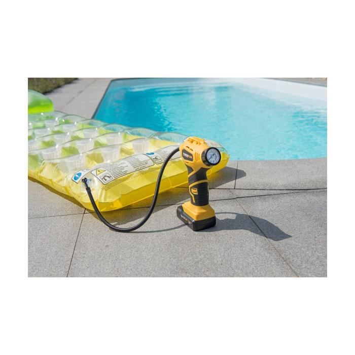 POWERPLUS 18V Cordless Portable Air Compressor/Inflator - Max Pressure 8 Bar