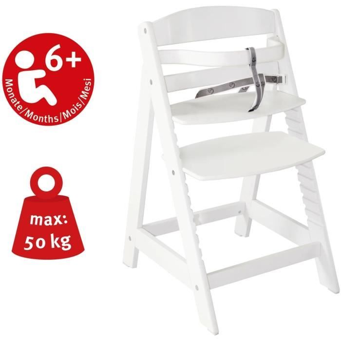 ROBA Sit Up III Convertible High Chair - Height Adjustable - Wood - White