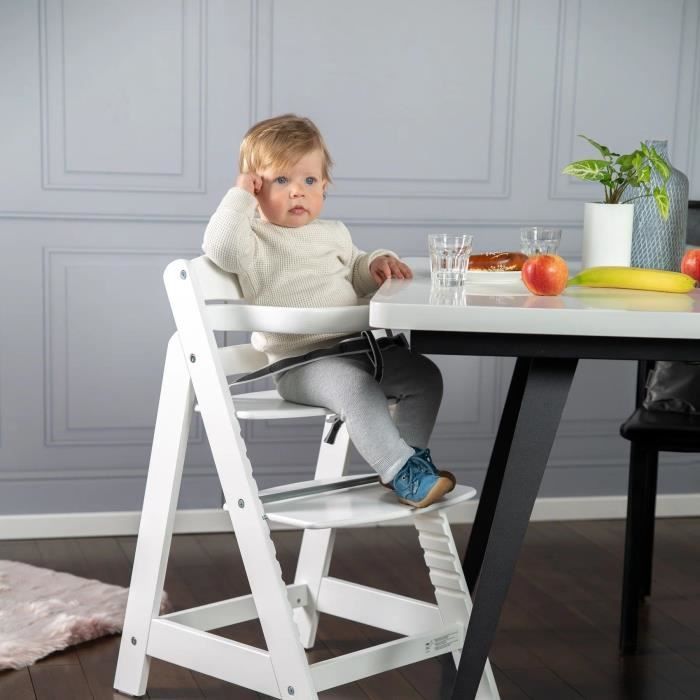 ROBA Sit Up III Convertible High Chair - Height Adjustable - Wood - White