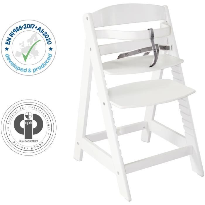 ROBA Sit Up III Convertible High Chair - Height Adjustable - Wood - White