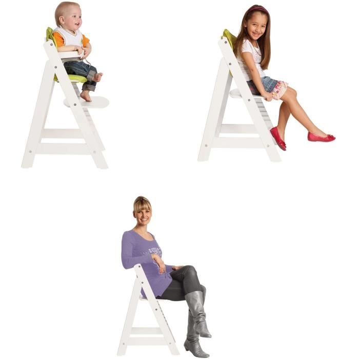 ROBA Sit Up III Convertible High Chair - Height Adjustable - Wood - White