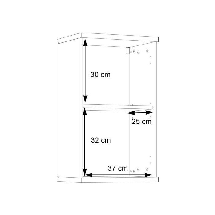 VERIS Wall-Mounted Bathroom Cabinet - White and Oak Finish - 1 Door - H68.8 x D29 x W40.2 cm