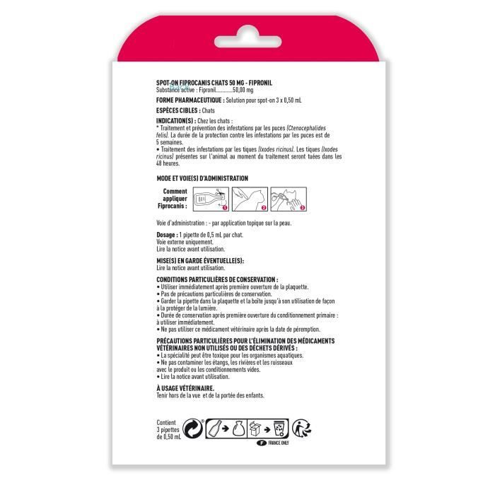 VETOCANIS Spot-on Pipettes, Flea and Tick Treatment - For Cats