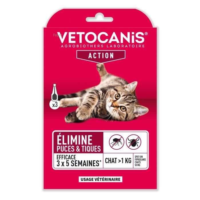 VETOCANIS Spot-on Pipettes, Flea and Tick Treatment - For Cats
