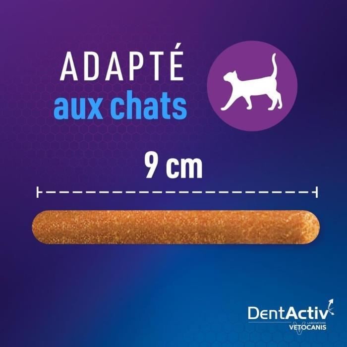 DentActiv - 10 Sticks - VETOCANIS - Chicken-Flavored Oral Hygiene for Cats