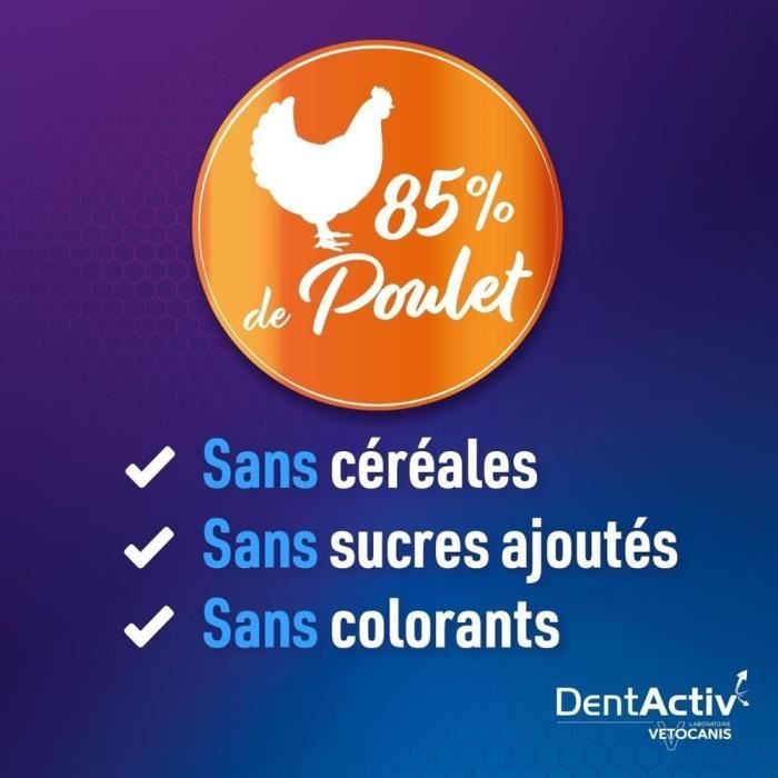 DentActiv - 10 Sticks - VETOCANIS - Chicken-Flavored Oral Hygiene for Cats