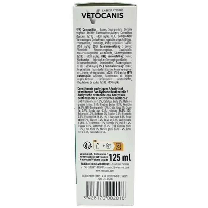 Digestive Hygiene Aid Syrup - VETOCANIS - VERSTOP - For Dogs and Cats - 125 ml