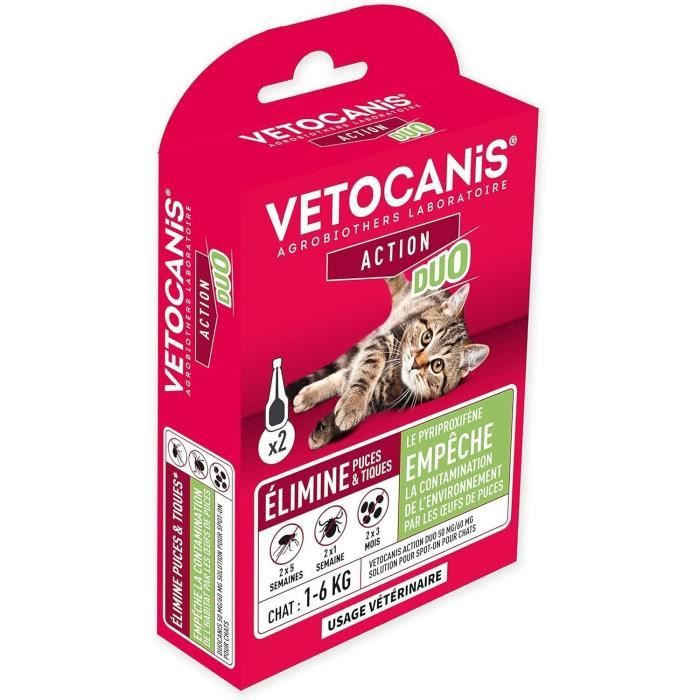 VETOCANIS Action Duo Pipette - Flea and Tick Treatment for Cats