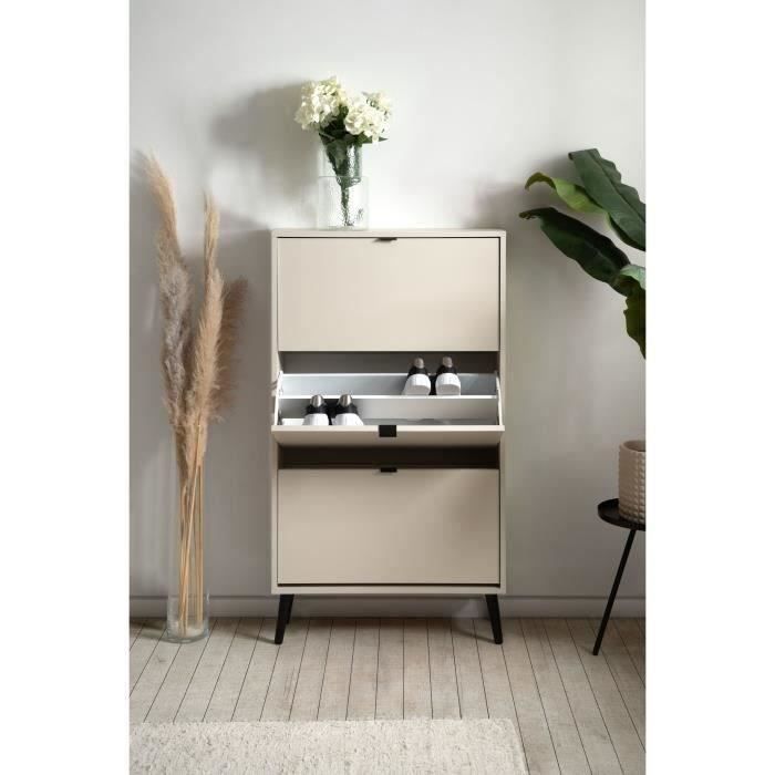 VIGO Shoe Cabinet - Cashmere - 12 Pairs - W70 x D24 x H125 cm