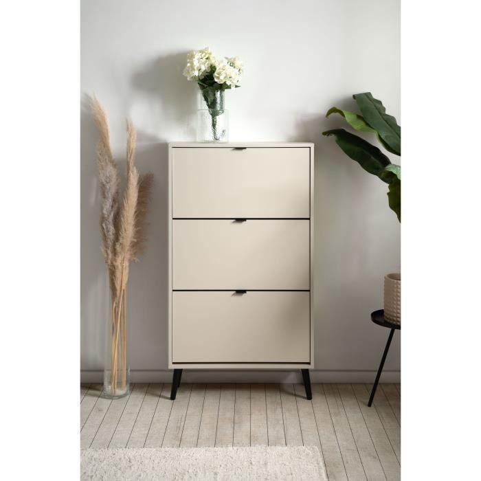 VIGO Shoe Cabinet - Cashmere - 12 Pairs - W70 x D24 x H125 cm