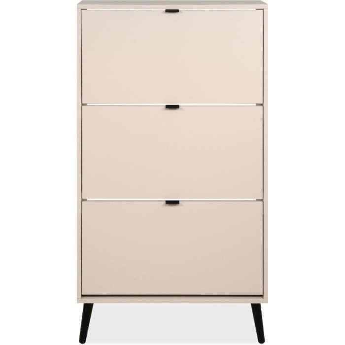 VIGO Shoe Cabinet - Cashmere - 12 Pairs - W70 x D24 x H125 cm