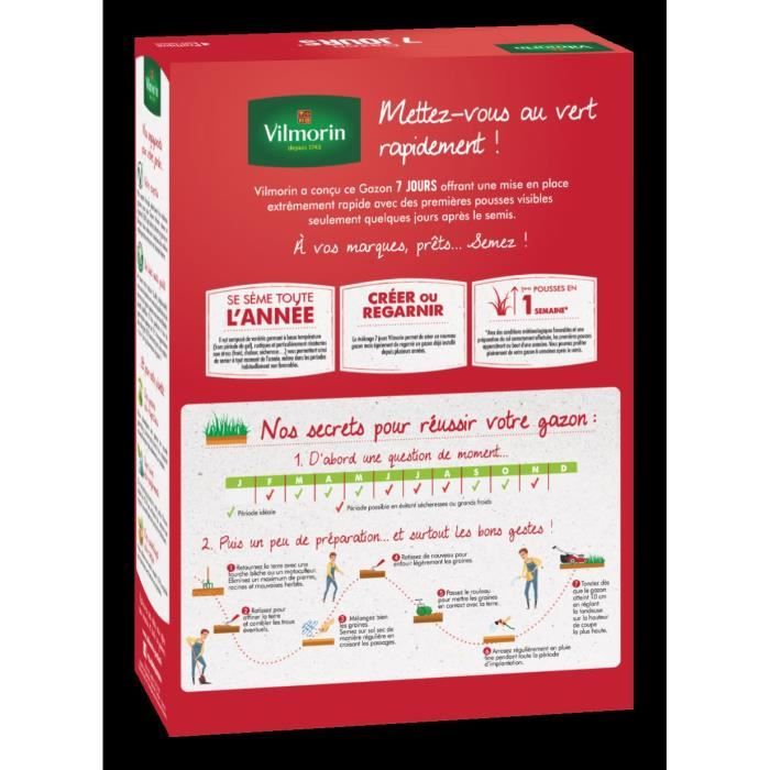 VILMORIN Grass Seed - 7 Days - 1 kg - Ultra-Fast Growth
