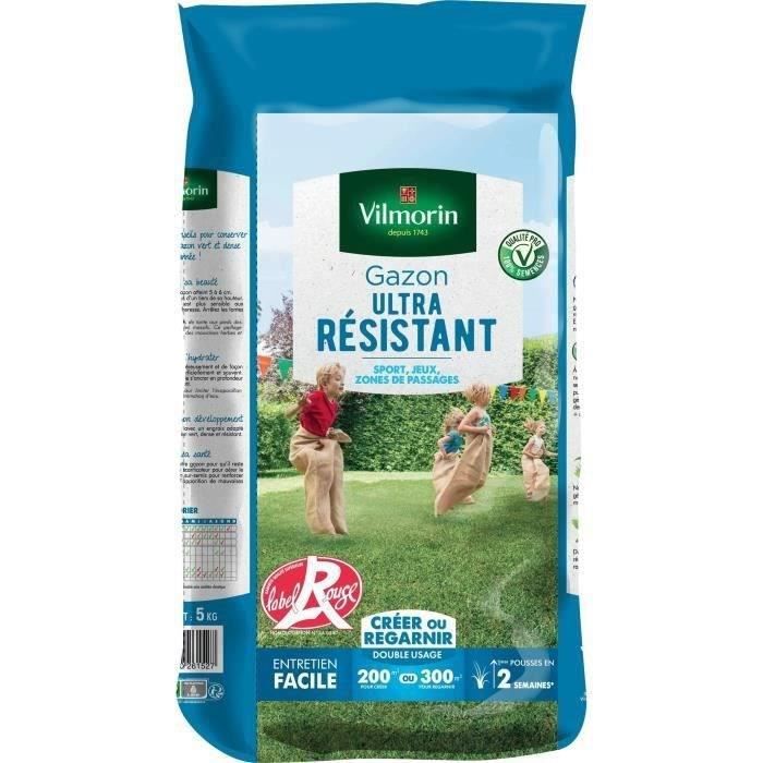 VILMORIN Ultra-Resistant Grass Seed - Label Rouge - 5 kg