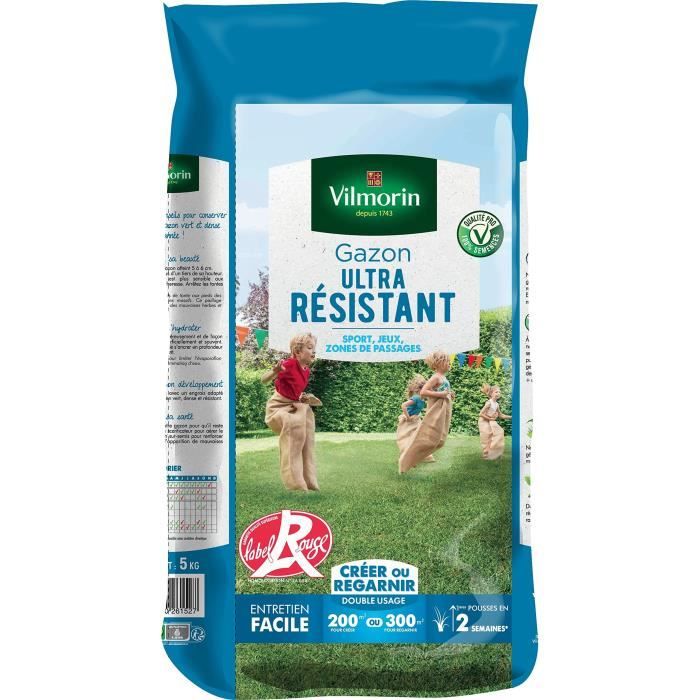 VILMORIN Ultra-Resistant Grass Seed - Label Rouge - 5 kg
