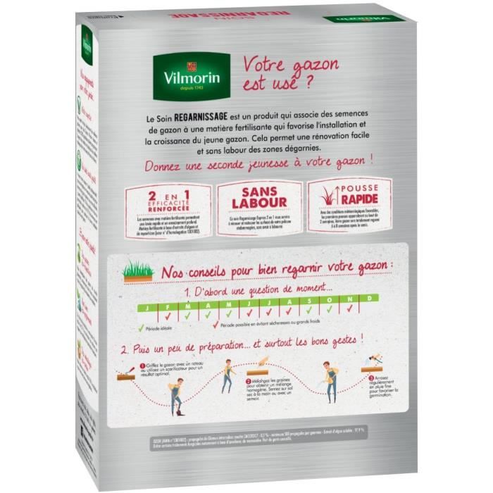 VILMORIN Grass Seed - 2-in-1 Universal Overseeding Treatment - 1 kg