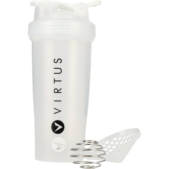 Virtus Castaldo Sports Water Bottle - 500 ml - Shaker Accessories Included - White