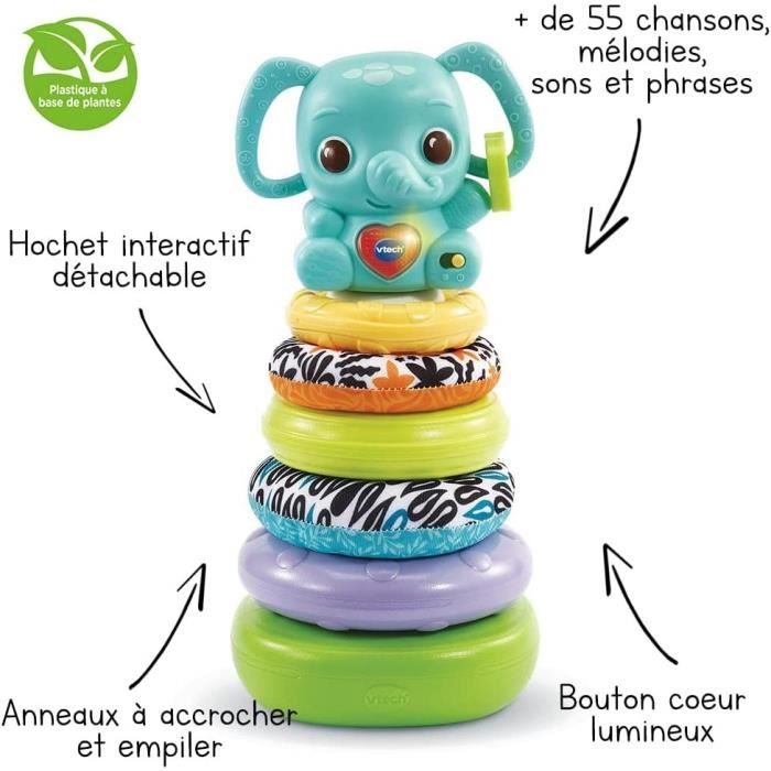 VTECH BABY - Play Green - Nino Stacking Elephant 3 in 1 - Bio-Sourced Plastic