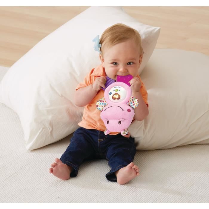VTECH BABY - Croc'Hippo Rattle - Textured Pink Plush Toy