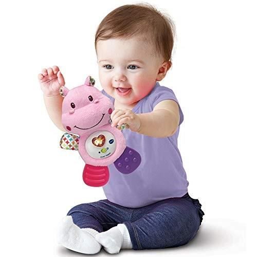VTECH BABY - Croc'Hippo Rattle - Textured Pink Plush Toy