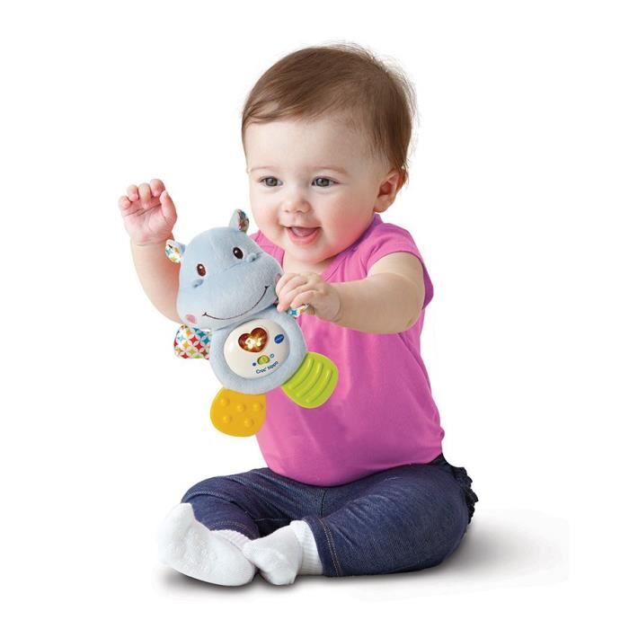 VTECH BABY Croc'Hippo Rattle, Blue Textured Plush