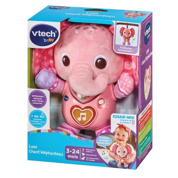 VTECH-LUMI ELEPHANT Singing Rattle, Light-Up Fabric