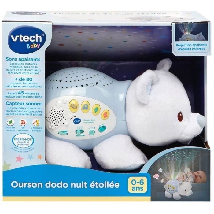 VTECH BABY Starry Night Sleeping Bear - Musical Nightlight for Babies 0-6 Years