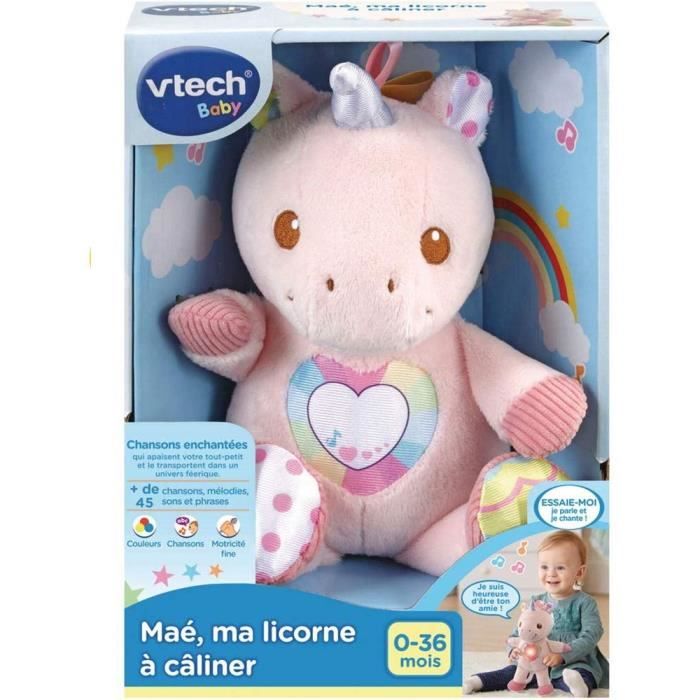 VTECH Maé, My Cuddly Unicorn - Musical Plush Toy - 0-36 Months - Pink