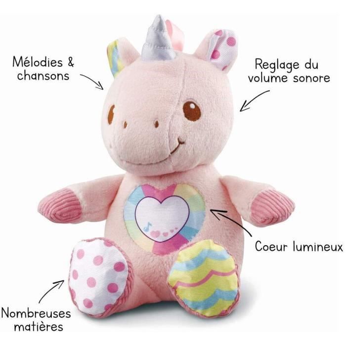 VTECH Maé, My Cuddly Unicorn - Musical Plush Toy - 0-36 Months - Pink