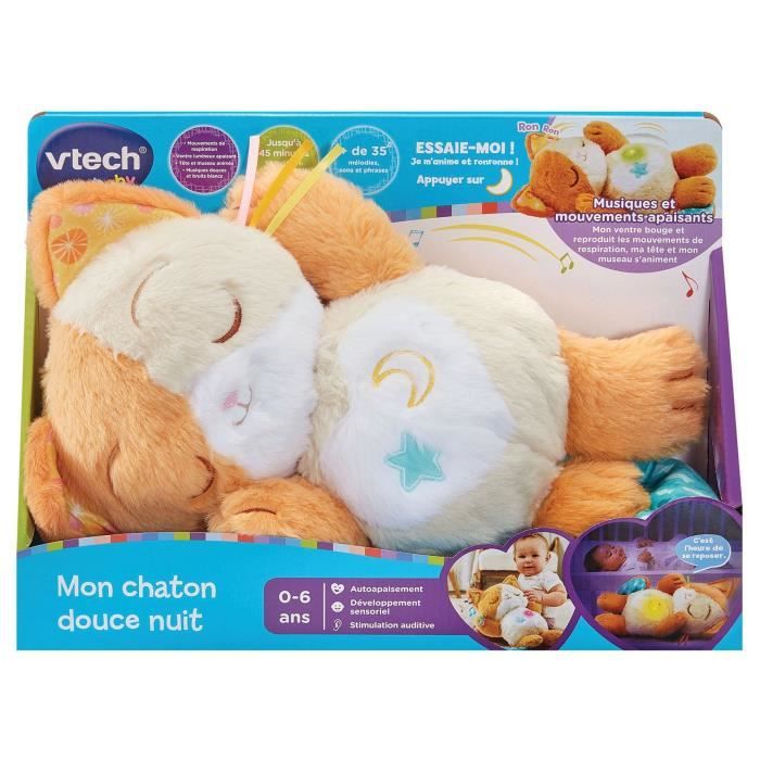VTECH My Sweet Night Kitten - Interactive Plush Toy for Babies