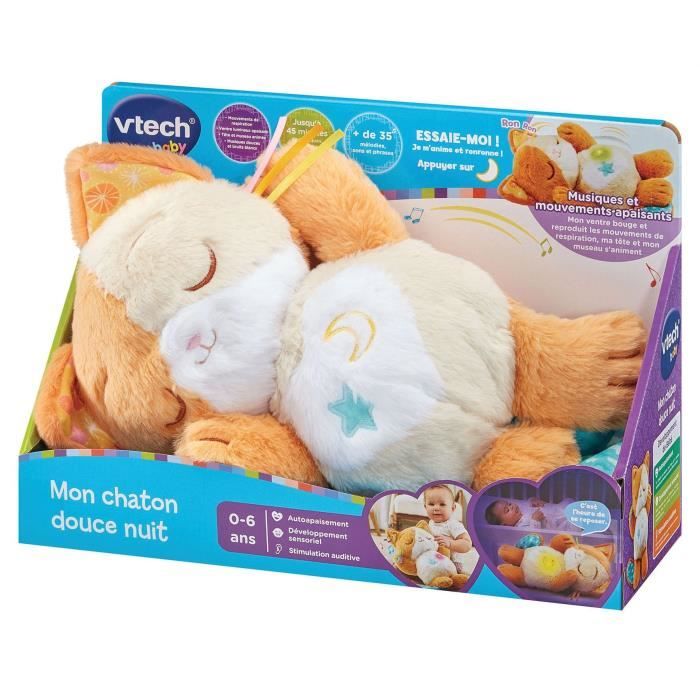 VTECH My Sweet Night Kitten - Interactive Plush Toy for Babies