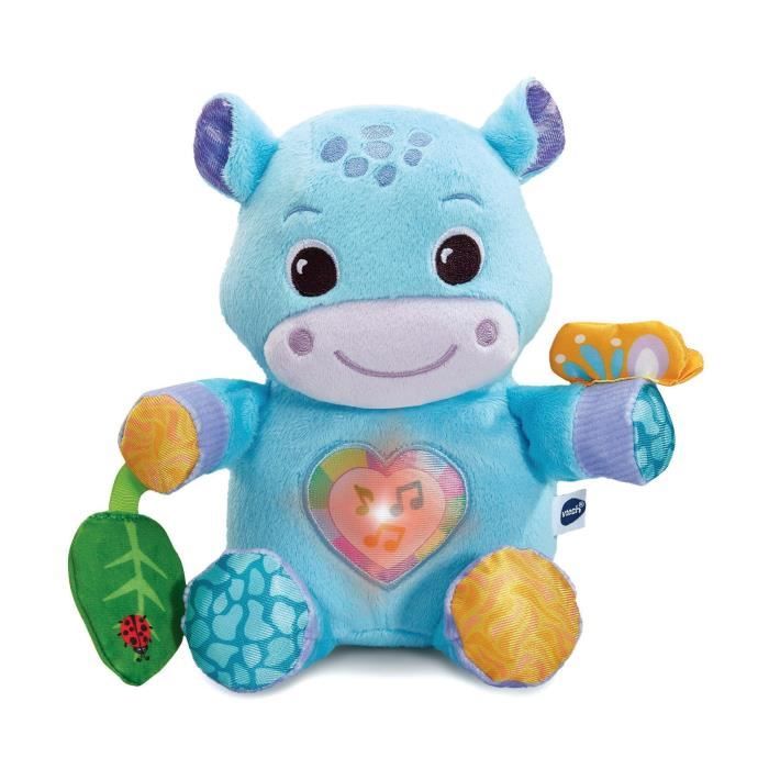 VTECH Theo, My Cuddly Hippo - Interactive Plush Toy - 3-36 Months - Recycled Plastic Bottles