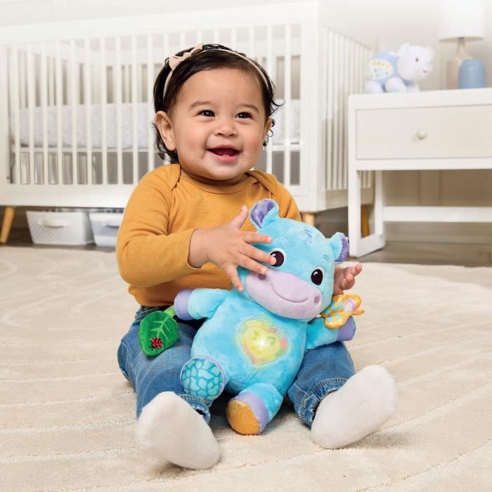 VTECH Theo, My Cuddly Hippo - Interactive Plush Toy - 3-36 Months - Recycled Plastic Bottles