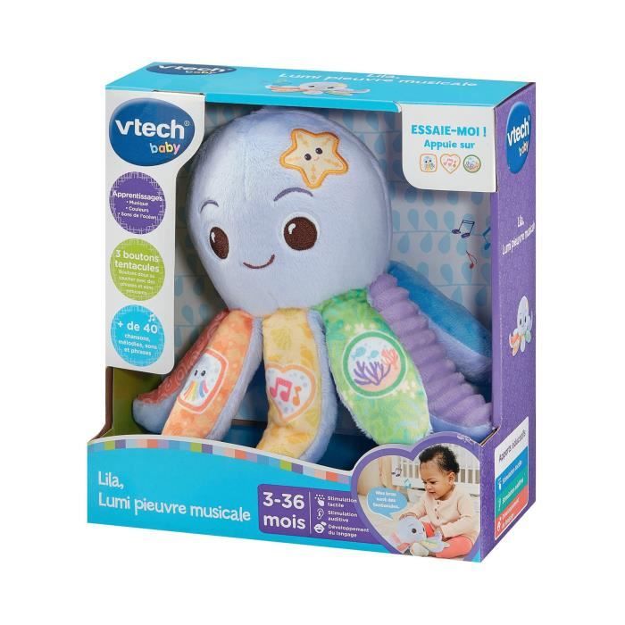 VTECH Plush Toy - Lila, Lumi Musical Octopus - 3-36 Months - Interactive