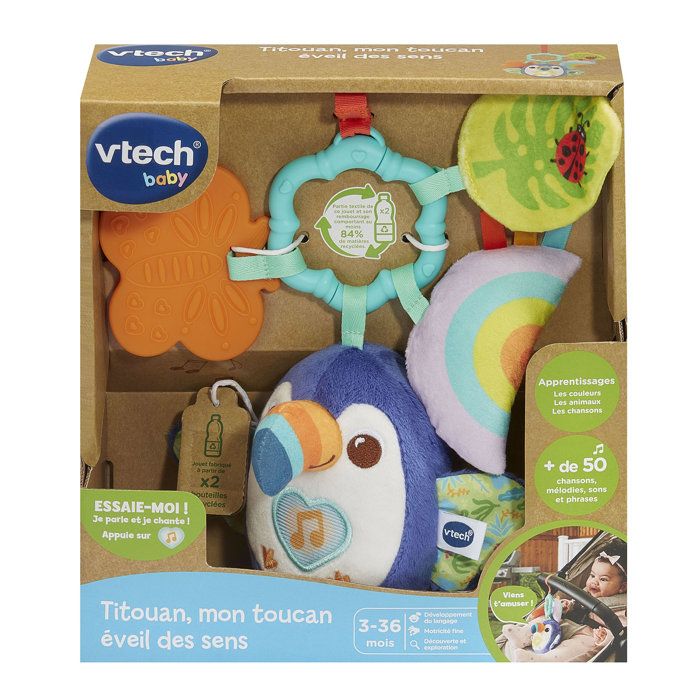 VTECH Titouan, My Toucan Sensory Awakening - Soft Toy - 3-36 Months - Multicolor